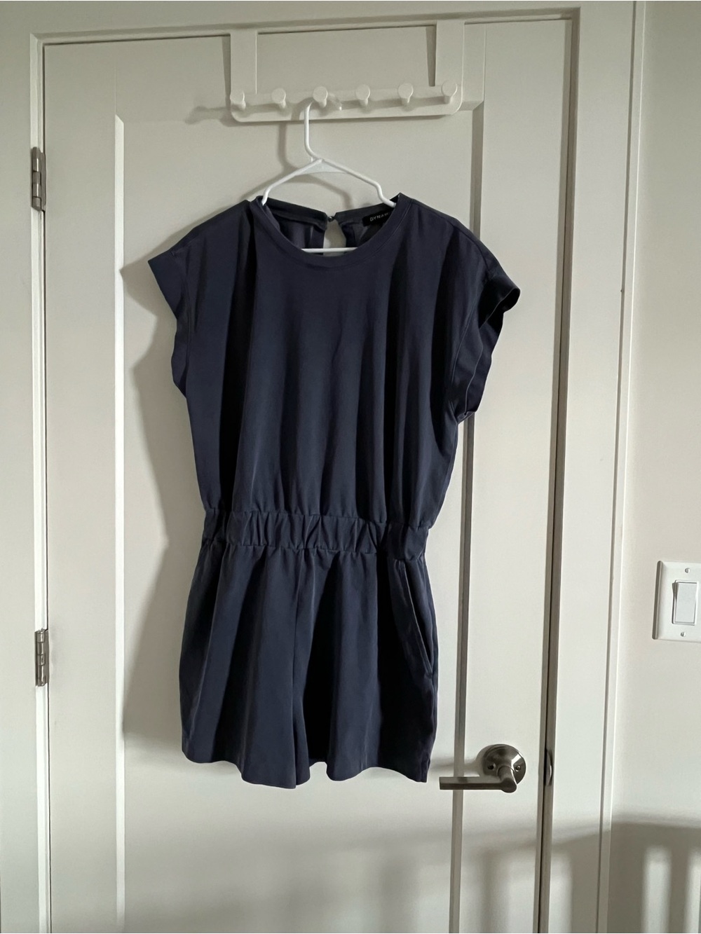 Dynamite Navy Short Sleeve Romper Dress